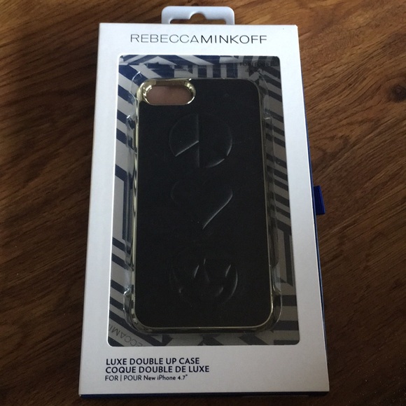 Black Leather & Gold iPhone 7 8 Peace Love Happy